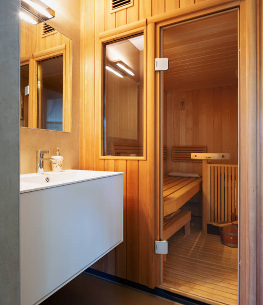 bathroom with private sauna woodbridge ontario brampton mississauga